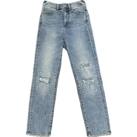 Express Slim Super High Rise Rhinestone Embellished Jeans - Size 00R - Picture 6 of 9